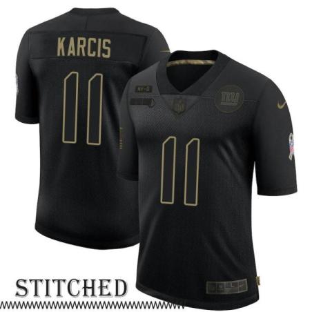 NY Giants #11 Bull Karcis Black Salute to Service Jersey