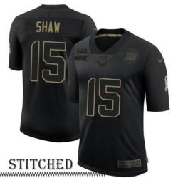 NY Giants #15 George Shaw Black Salute to Service Jersey