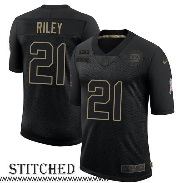 NY Giants #21 Lee Riley Black Salute to Service Jersey