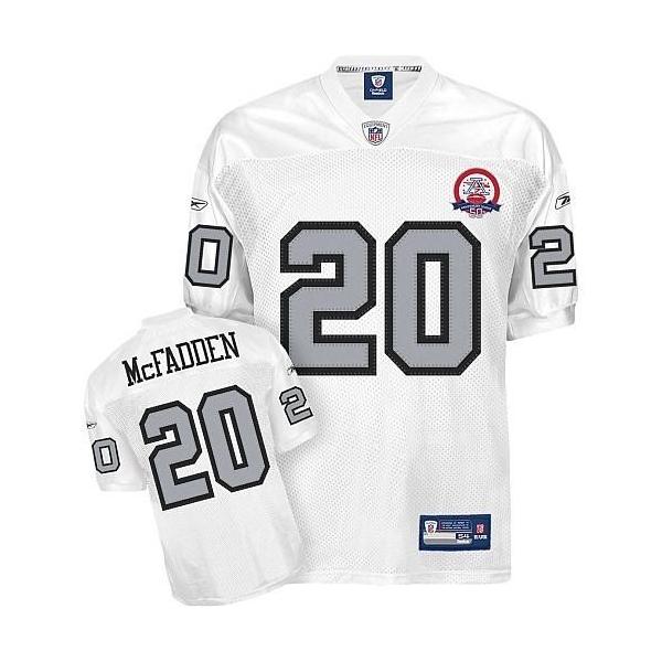Darren McFadden Oakland Football Jersey - Oakland #20 Football Jersey(White Silver Number 50th)