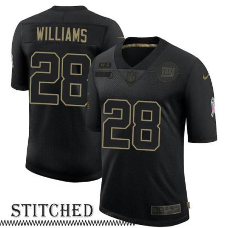 NY Giants #28 Brandon Williams Black Salute to Service Jersey