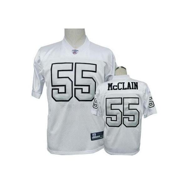Rolando McClain Oakland Football Jersey - Oakland #55 Football Jersey(White Silver Number)
