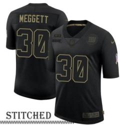 NY Giants #30 Dave Meggett Black Salute to Service Jersey