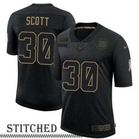 NY Giants #30 Joe Scott Black Salute to Service Jersey