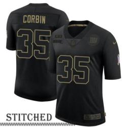NY Giants #35 Jashaun Corbin Black Salute to Service Jersey