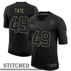 NY Giants #49 David Tate Black Salute to Service Jersey