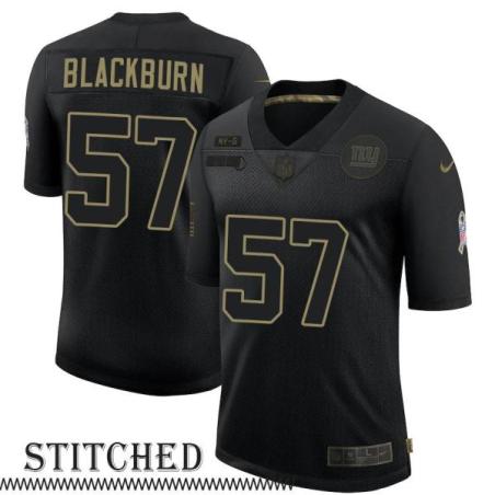 NY Giants #57 Chase Blackburn Black Salute to Service Jersey
