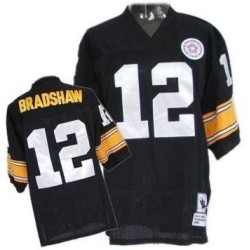Terry Bradshaw Pittsburgh Football Jersey - Pittsburgh #12 Football Jersey(Black Throwback)