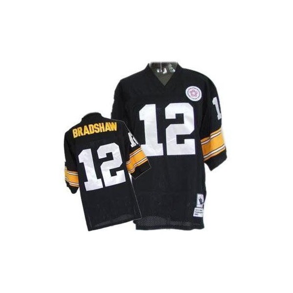 Terry Bradshaw Pittsburgh Football Jersey - Pittsburgh #12 Football Jersey(Black Throwback)
