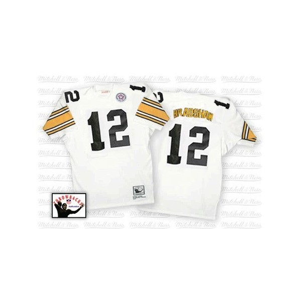 Terry Bradshaw Pittsburgh Football Jersey - Pittsburgh #12 Football Jersey(White Throwback)