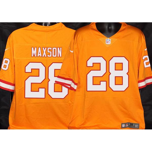 Buccaneers #28 Alvin Maxson Orange Football Jersey Stitched