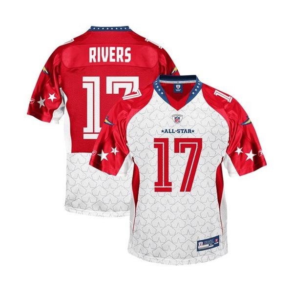 Philip Rivers San Diego Football Jersey - San Diego #17 Football Jersey(White 2010 pro bowl)