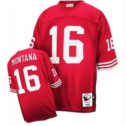 Joe Montana SF Football Jersey - SF #16 Football Jersey(Red Throwback)