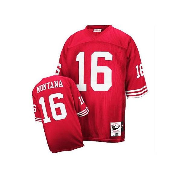 Joe Montana SF Football Jersey - SF #16 Football Jersey(Red Throwback)