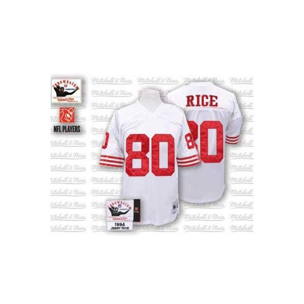 Jerry Rice SF Football Jersey - SF #80 Football Jersey(White Throwback)