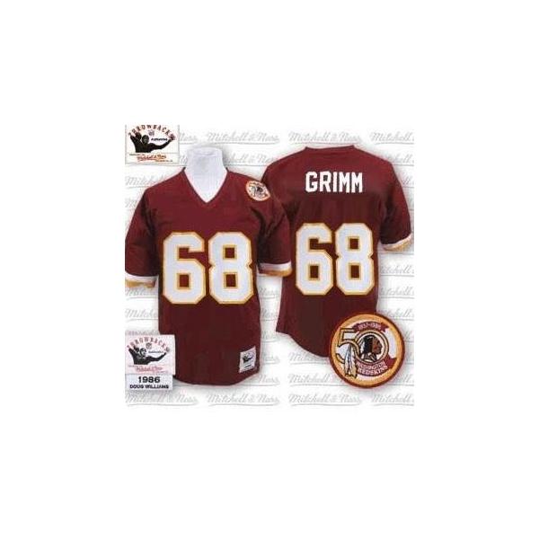 Russ Grimm Washington Football Jersey - Washington #68 Football Jersey(Red Throwback)