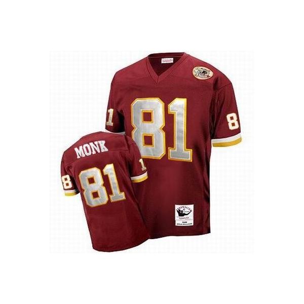 Art Monk Washington Football Jersey - Washington #81 Football Jersey(Red Throwback)