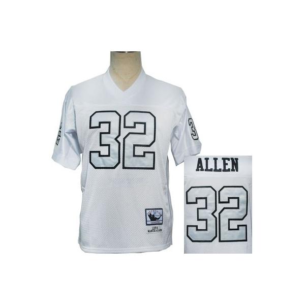 Marcus Allen  Football Jersey - Oakland #32 Jersey(White Throwback Silver Number)
