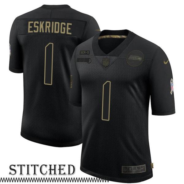 D'Wayne Eskridge Black Salute to Service Jersey Seattle Seahawks #1
