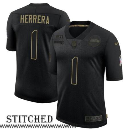Efren Herrera Black Salute to Service Jersey Seattle Seahawks #1