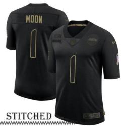 Warren Moon Black Salute to Service Jersey Seattle Seahawks #1