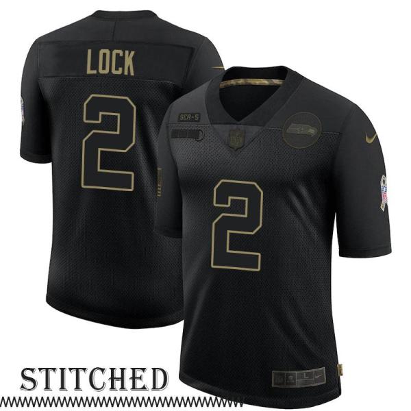 Drew Lock Black Salute to Service Jersey Seattle Seahawks #2