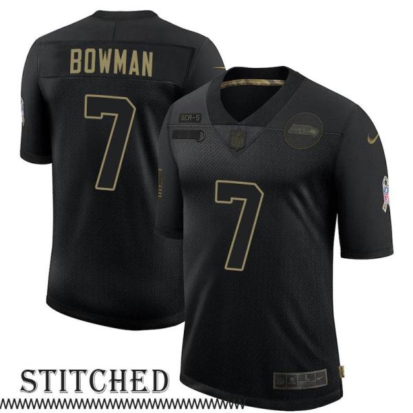 Barry Bowman Black Salute to Service Jersey Seattle Seahawks #7