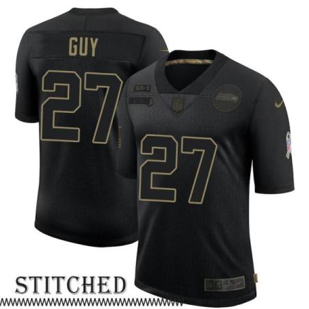 Winston Guy Black Salute to Service Jersey Seattle Seahawks #27