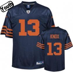 Johnny Knox Youth Football Jersey -#13 Chicago Youth Jersey(Navy Orange number)