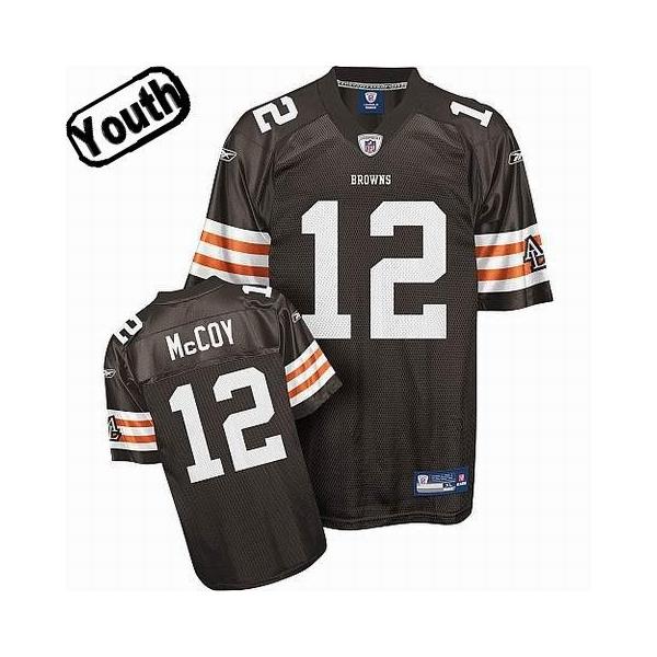 Colt McCoy Youth Football Jersey -#12 Cleveland Youth Jersey(Brown)