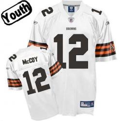 Colt McCoy Youth Football Jersey -#12 Cleveland Youth Jersey(White)