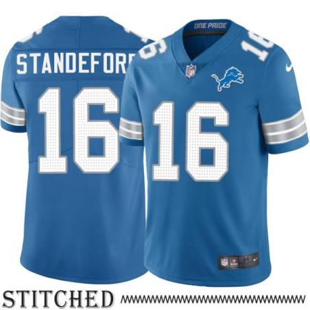 Detroit Lions #16 John Standeford Blue Home Jersey