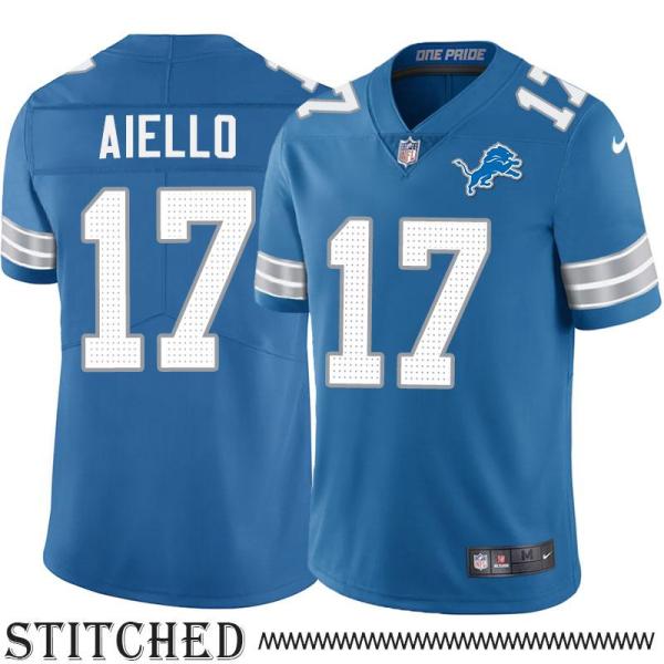 Detroit Lions #17 Tony Aiello Blue Home Jersey