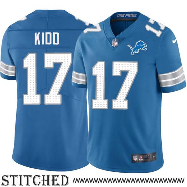 Detroit Lions #17 John Kidd Blue Home Jersey