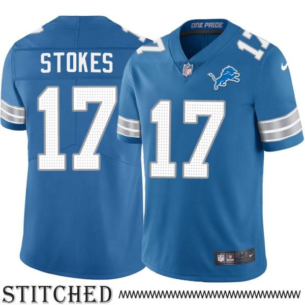 Detroit Lions #17 Dixie Stokes Blue Home Jersey