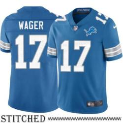 Detroit Lions #17 John Wager Blue Home Jersey