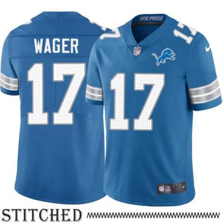 Detroit Lions #17 John Wager Blue Home Jersey