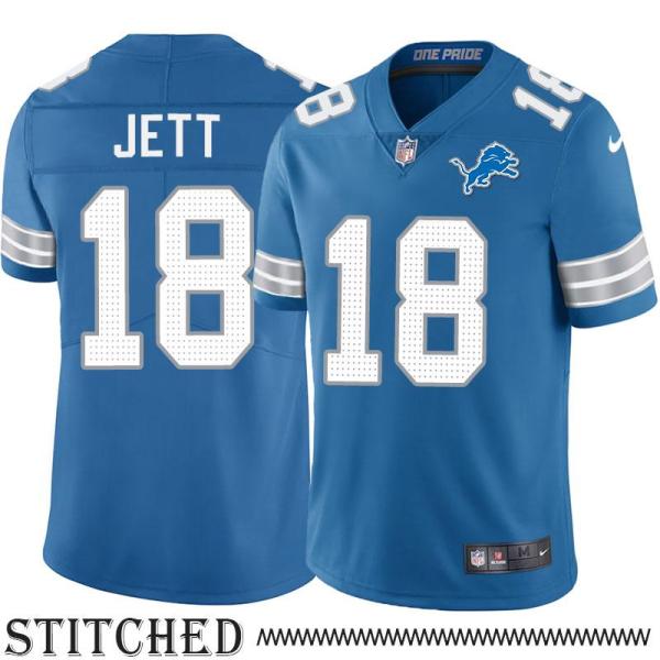Detroit Lions #18 John Jett Blue Home Jersey