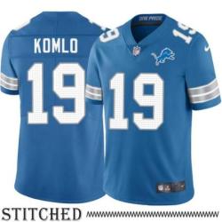 Detroit Lions #19 Jeff Komlo Blue Home Jersey