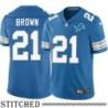Detroit Lions #21 Aaron Brown Blue Home Jersey