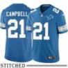 Detroit Lions #21 Mike Campbell Blue Home Jersey