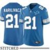 Detroit Lions #21 Carl Karilivacz Blue Home Jersey