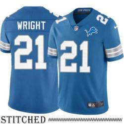 Detroit Lions #21 Eric Wright Blue Home Jersey