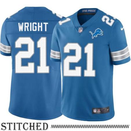Detroit Lions #21 Eric Wright Blue Home Jersey