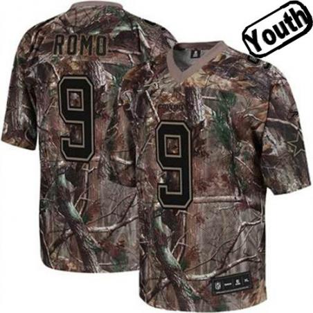 Tony Romo Youth Football Jersey -#9 Dallas Youth Jersey(Camo)