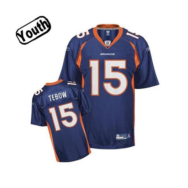 Tim Tebow Youth Football Jersey -#15 Denver Youth Jersey(Blue)