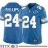 Detroit Lions #24 Jason Phillips Blue Home Jersey