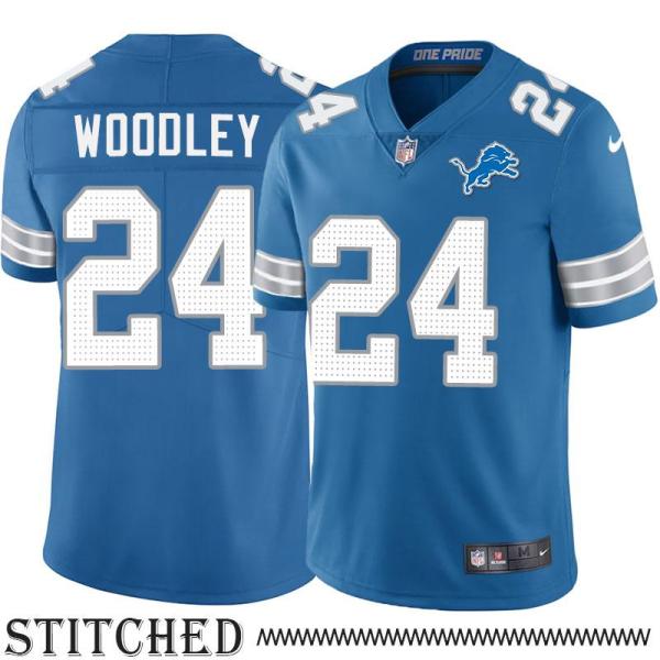 Detroit Lions #24 Richard Woodley Blue Home Jersey