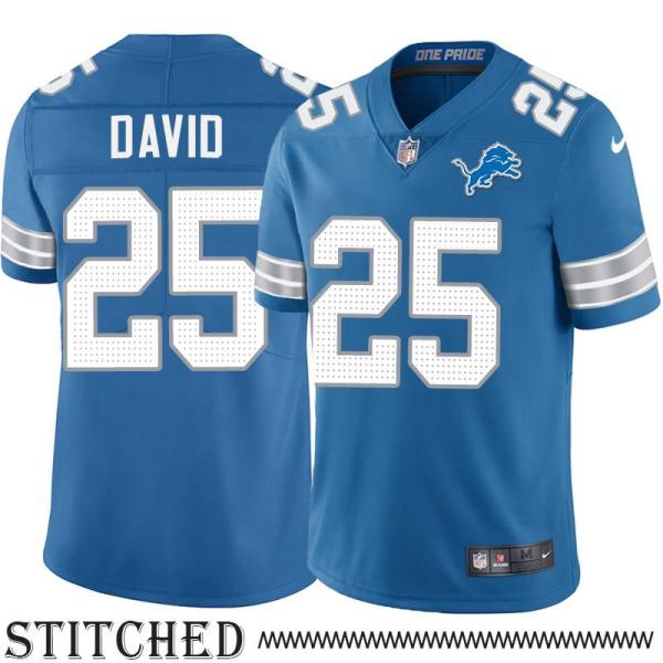 Detroit Lions #25 Jim David Blue Home Jersey