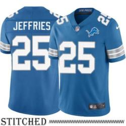 Detroit Lions #25 Greg Jeffries Blue Home Jersey